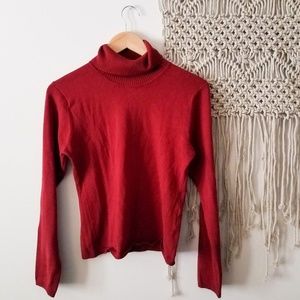 Tiara Scarlet Red-Orange Turtleneck